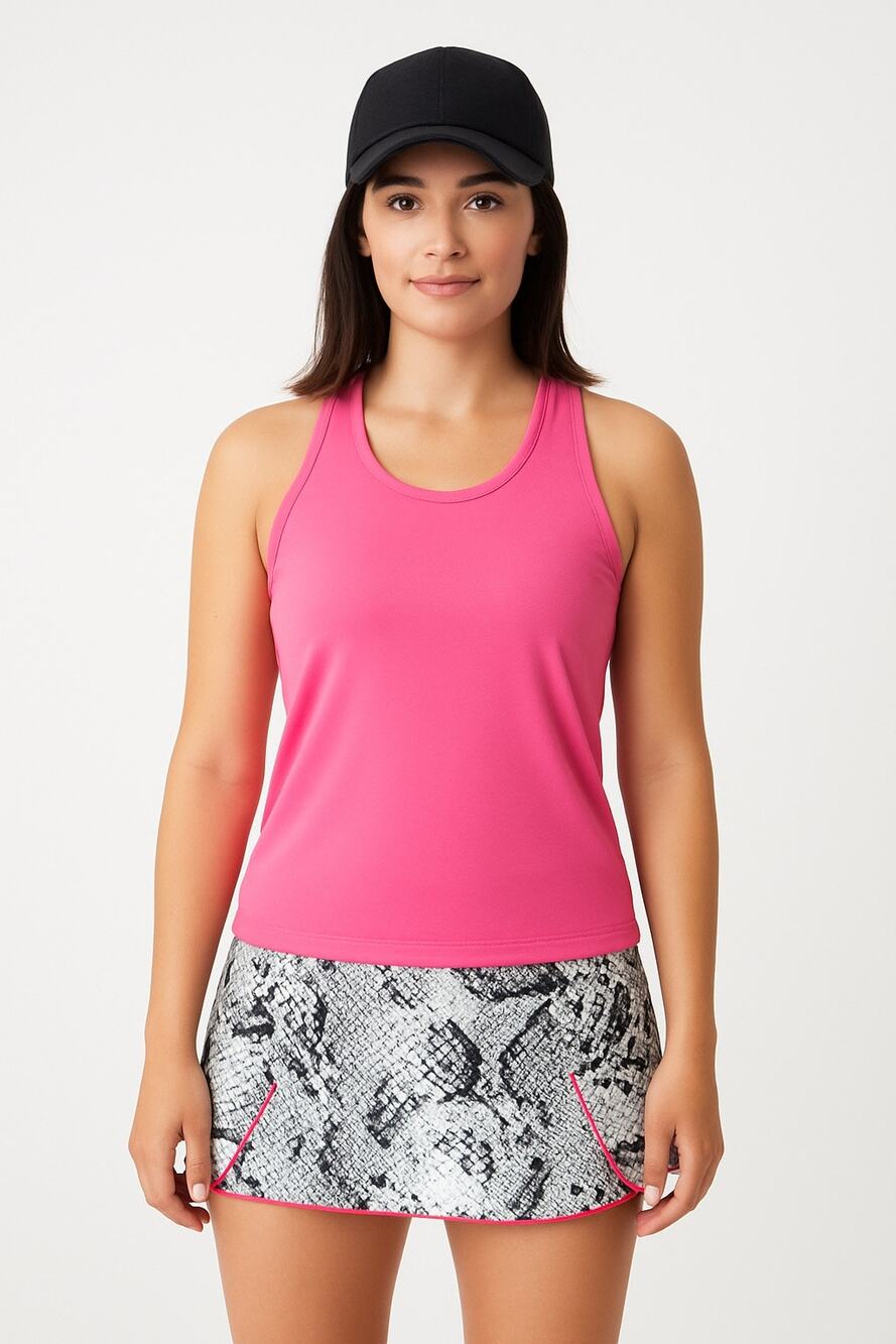 Tail Women's Activewear Skort Flounce Snake Print Black White Pink Trim Size M